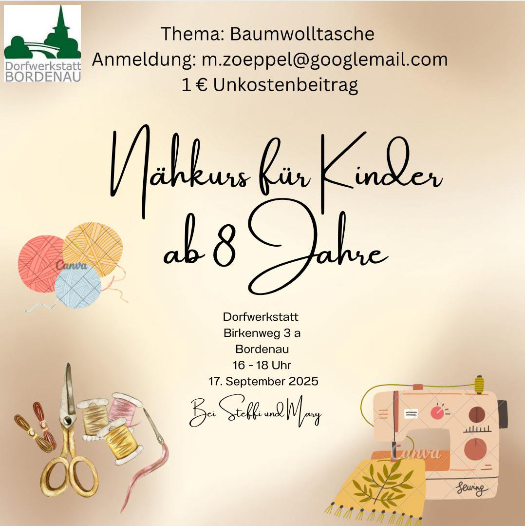 Kinder ab 8 Jahre nähen an der Nähmaschine